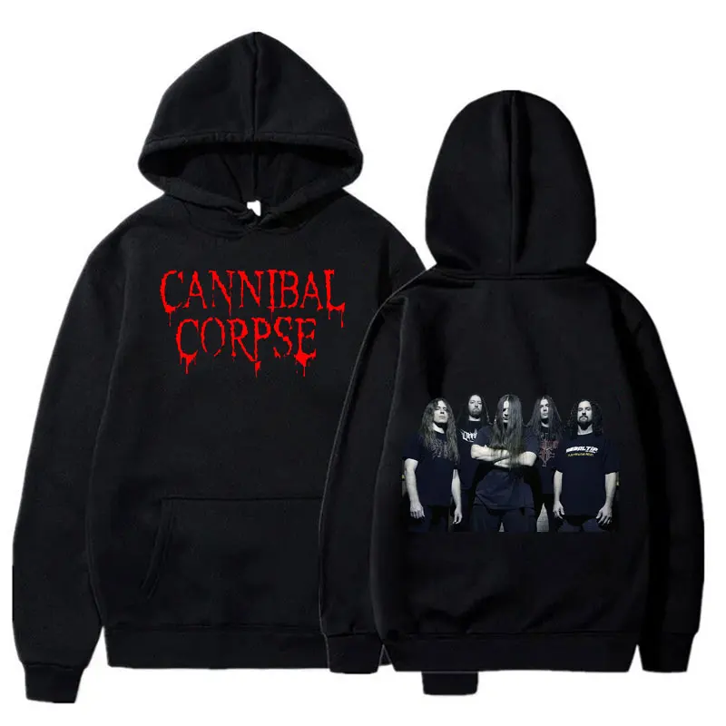 Cannibal Leiche drucken Hoodie Band Name Logo Hipster Pullover Mann Mode Vintage Porträt Kannibale Leiche Faden nudeln Sweatshirt