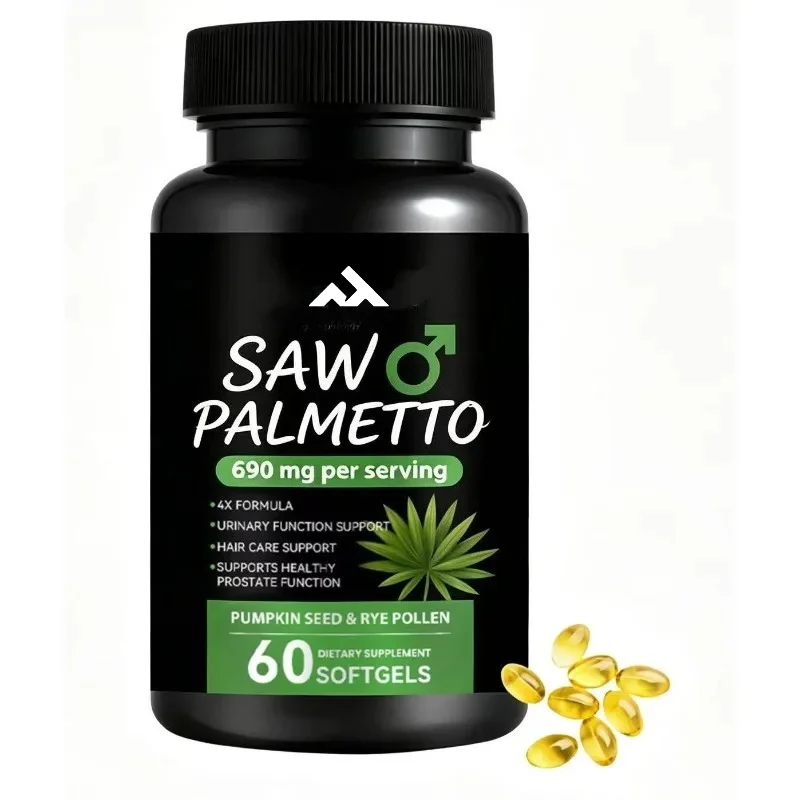 Saw Palm Capsules with Pumpkin Seeds - Each serving contains 690mg of urinary and prostate care and health support