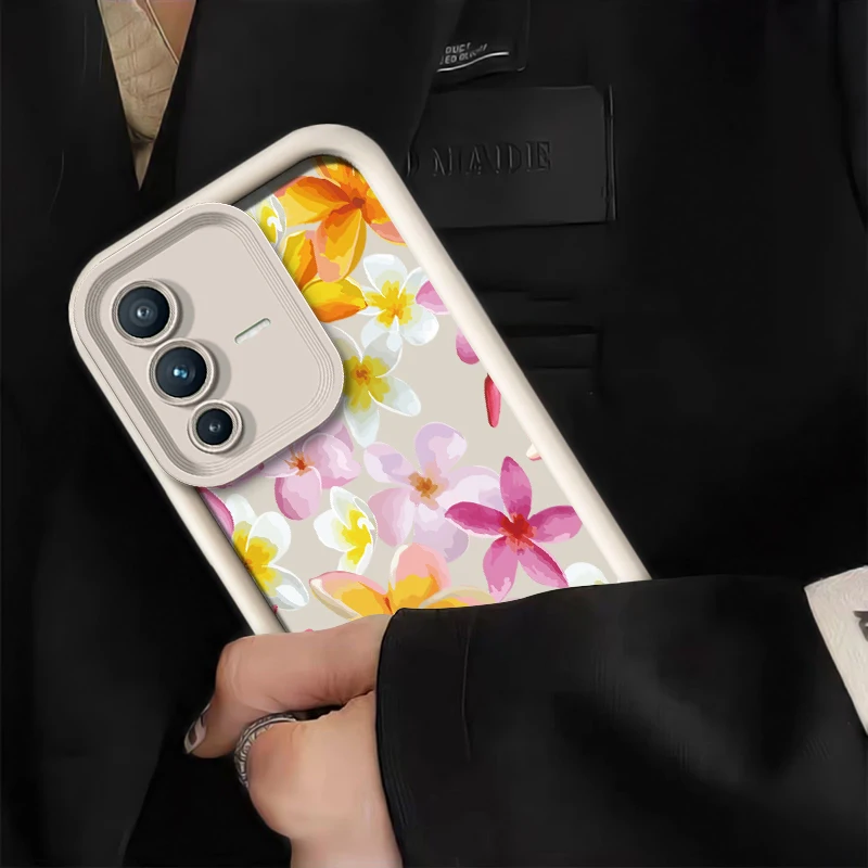 الفاخرة زهرة نمط جراب هاتف ل Vivo V60 V30E V29E V29 V27E V27 V50 V40 Pro V30 SE لينة سيليكون للصدمات ماتي غطاء #3