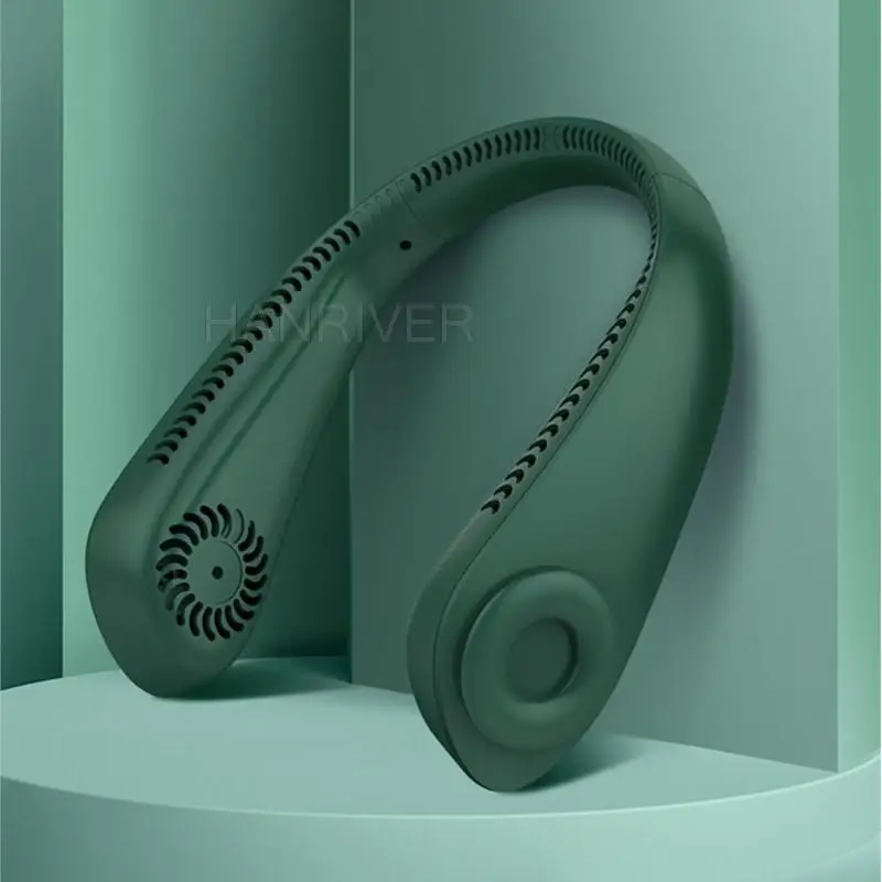 Mini bladeless ventilador de pescoço 2000mah usb recarregável mudo esportes 3-velocidade ajustável ventiladores portáteis para uso de escritório em casa ao ar livre