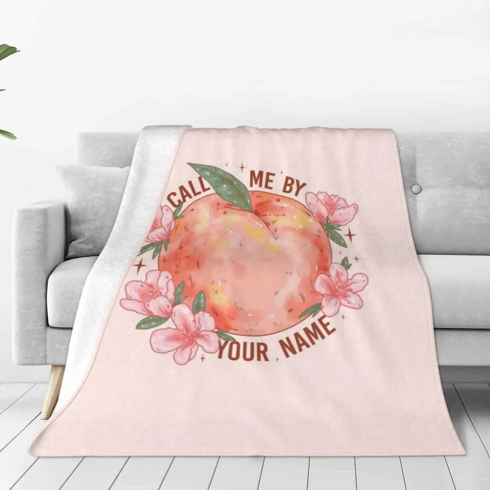 Cmbyn Four Seasons Comfortable Warm Soft Throw Blanket Call Me By Your Name Books Movies Film Peach Pink Flowers Floral Blossom