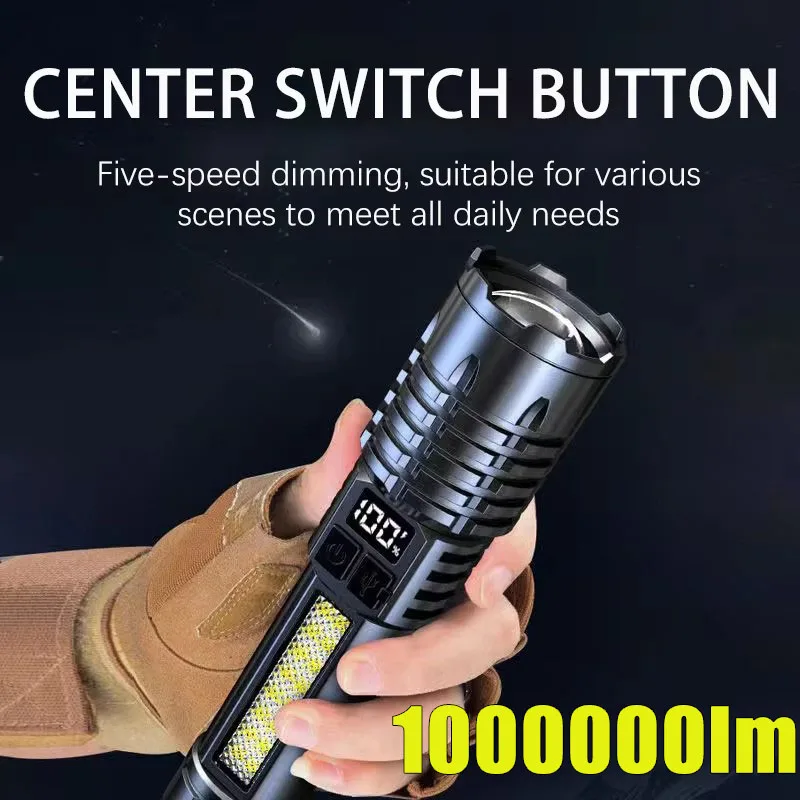 Most Powerful LED Flashlight USB Rechargeable Torch Light High Power Flashlight Tactical Lantern Long Shot Hand Lamp For Camping