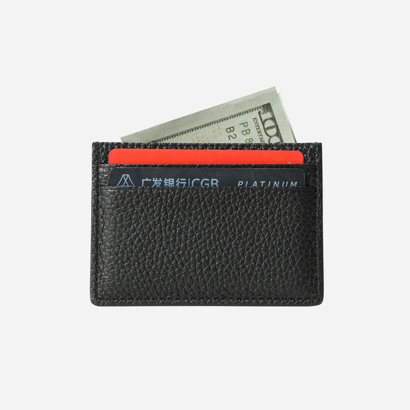 DIMY 2025 New Genuine Leather Compact Slim Minimalist First-Layer Cowhide ID Holder One-Piece ID Card Case High-End