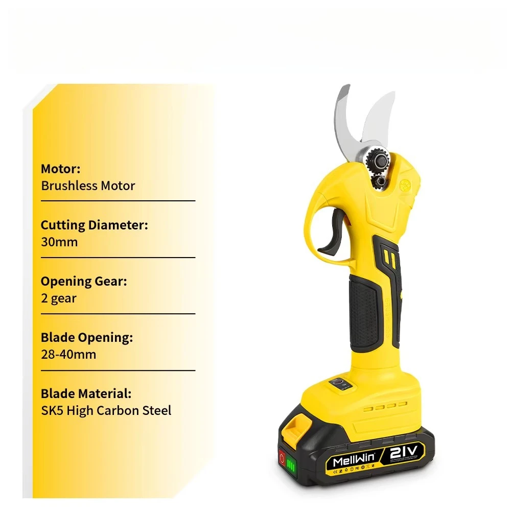 Brushless 30mm Electric Pruning Shears Cordless Garden Scissors Fruit Tree Branches Shear For Makita 18V Battery Pin