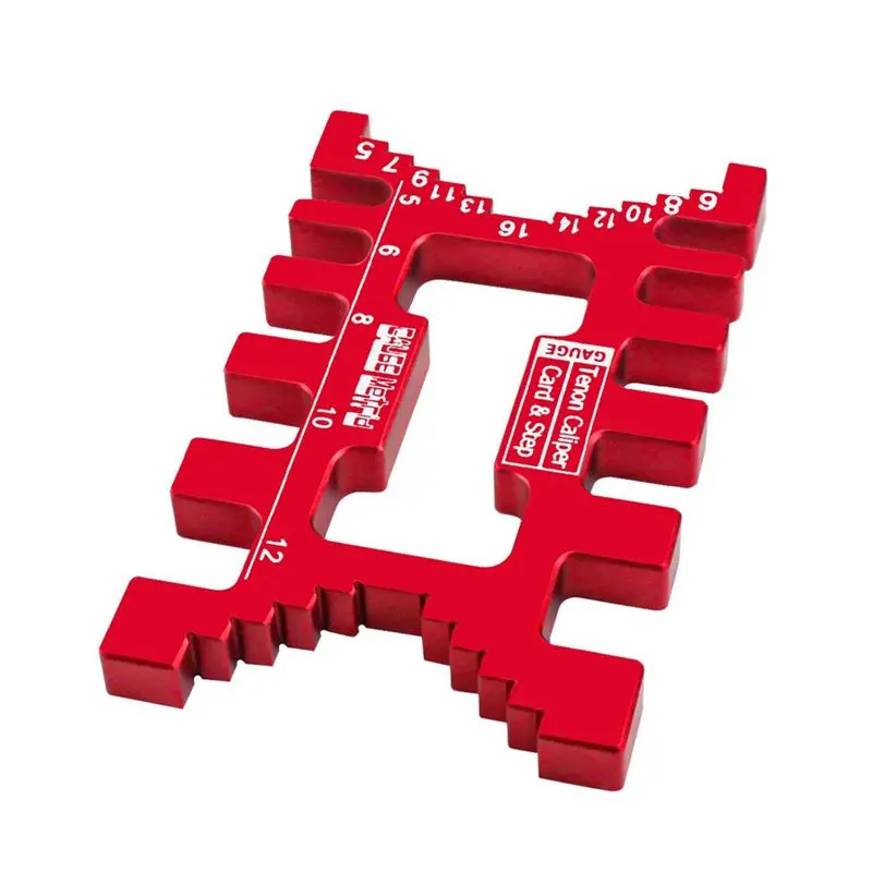 A76I-Aluminum Dovetail Jig Precision Tenon Gaps Gauge Woodworking Tenon Caliper Table Saw Depth Gauge Height Measuring