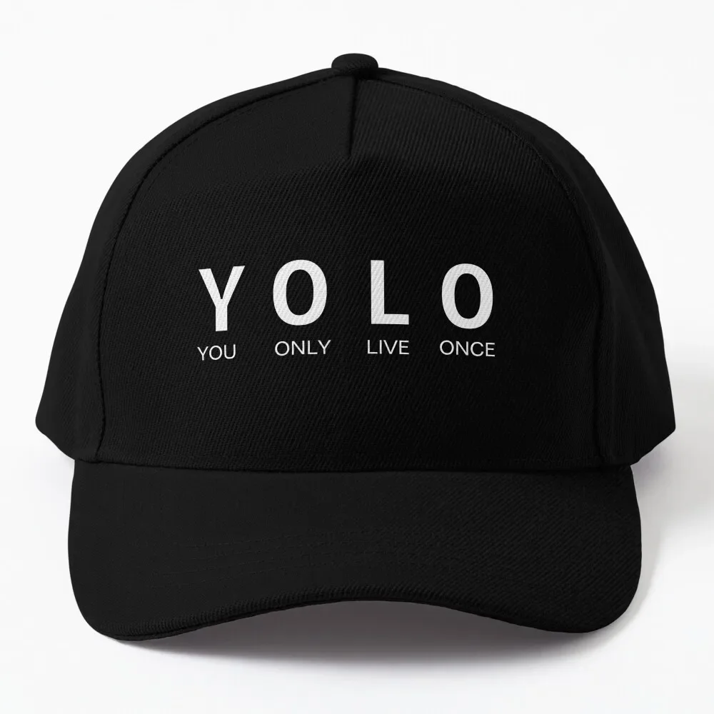 

YOLO (You Only Live Once) - White Simple Baseball Cap Golf Cap Trucker Hat Luxury Hat Women Caps Men'S