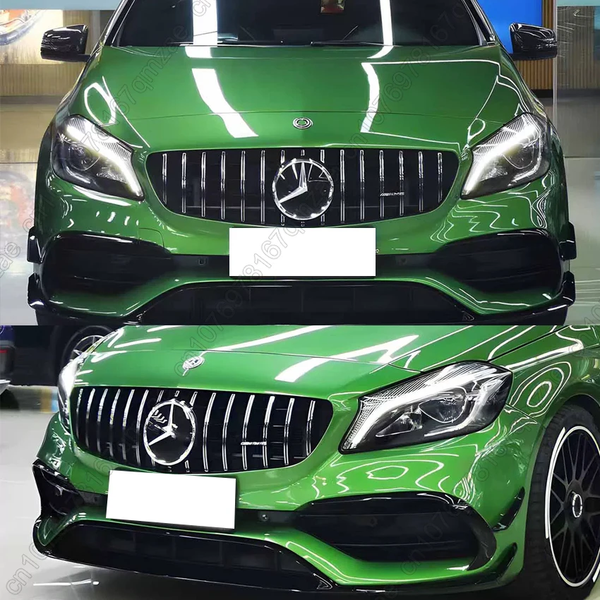 For Mercedes Benz A-Class W176 A250 A200 A45 AMG 2016-2018 GT Style Car Front Grille Bumper Grill Gloss Black Cover