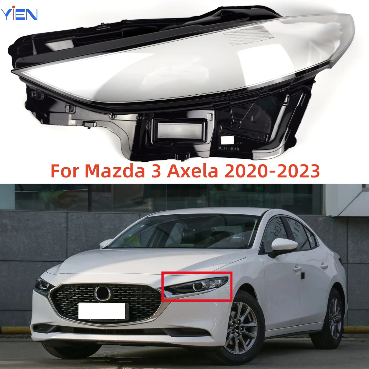 For Mazda 3 Axela 2020 2021 2022 2023 Automotive Parts And Accessories Replace A Transparent PC Car Lights Shell Headlight Glass