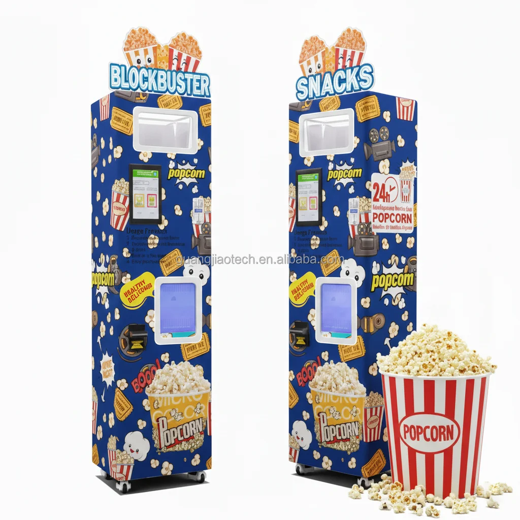Máquina expendedora de palomitas de maíz comercial CE para snacks, con sistema web de fábrica de repuesto para cine y centro comercial