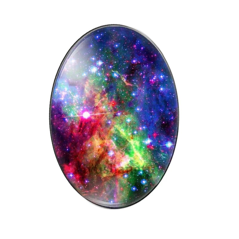 Beautiful starry sky graphics colourful 10pcs mixed 13x18mm/18x25mm/30x40mm Oval photo glass cabochon flat back Making findings