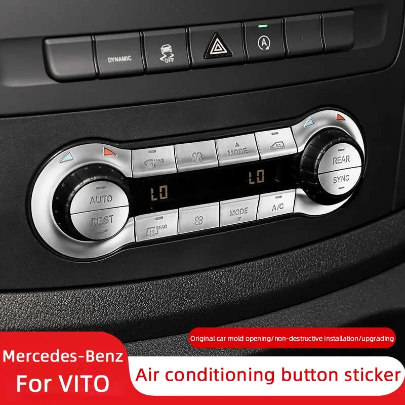 Car Central Console Air Conditioning AC Button Sticker Cover For Mercedes Benz V Class VITO V260L V250 Auto Interior Accessories