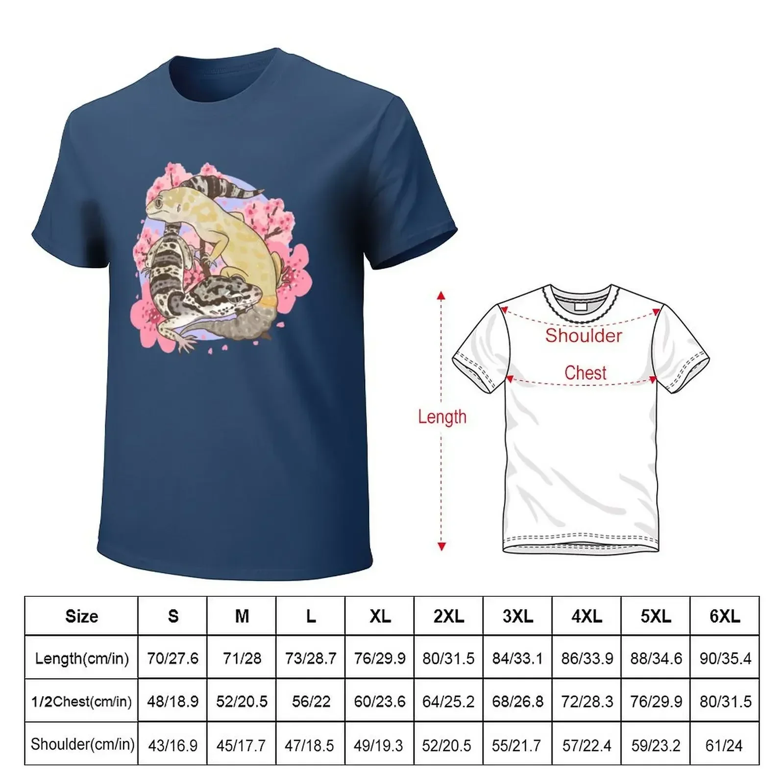 Leopard Geckos and Sakura T-shirt tees new edition kawaii clothes men clothing