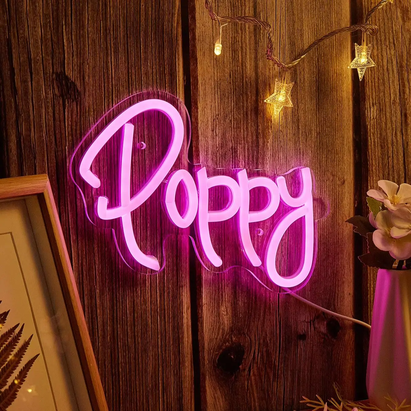 

Светодиодная неоновая вывеска Chi-buy LED Neon Poppy с питанием от USB, ночник, подходит для спальни, свадьбы, игровой комнаты, в качестве подарка.