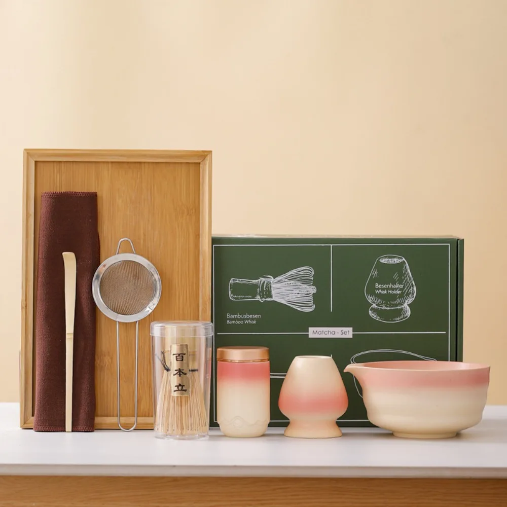 

Ceramic Bamboo Japanese Matcha Tea Set Matcha Bowl Reusable Matcha Whisk Set Matcha Whisk Holder Whisk Teaspoon Tea Sets