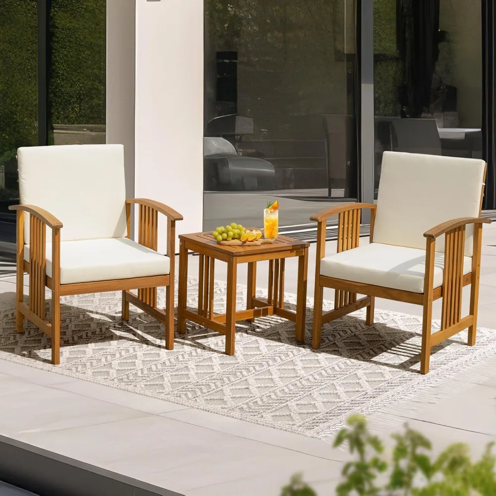 

Wood Club Chairs Set 2 with End Table