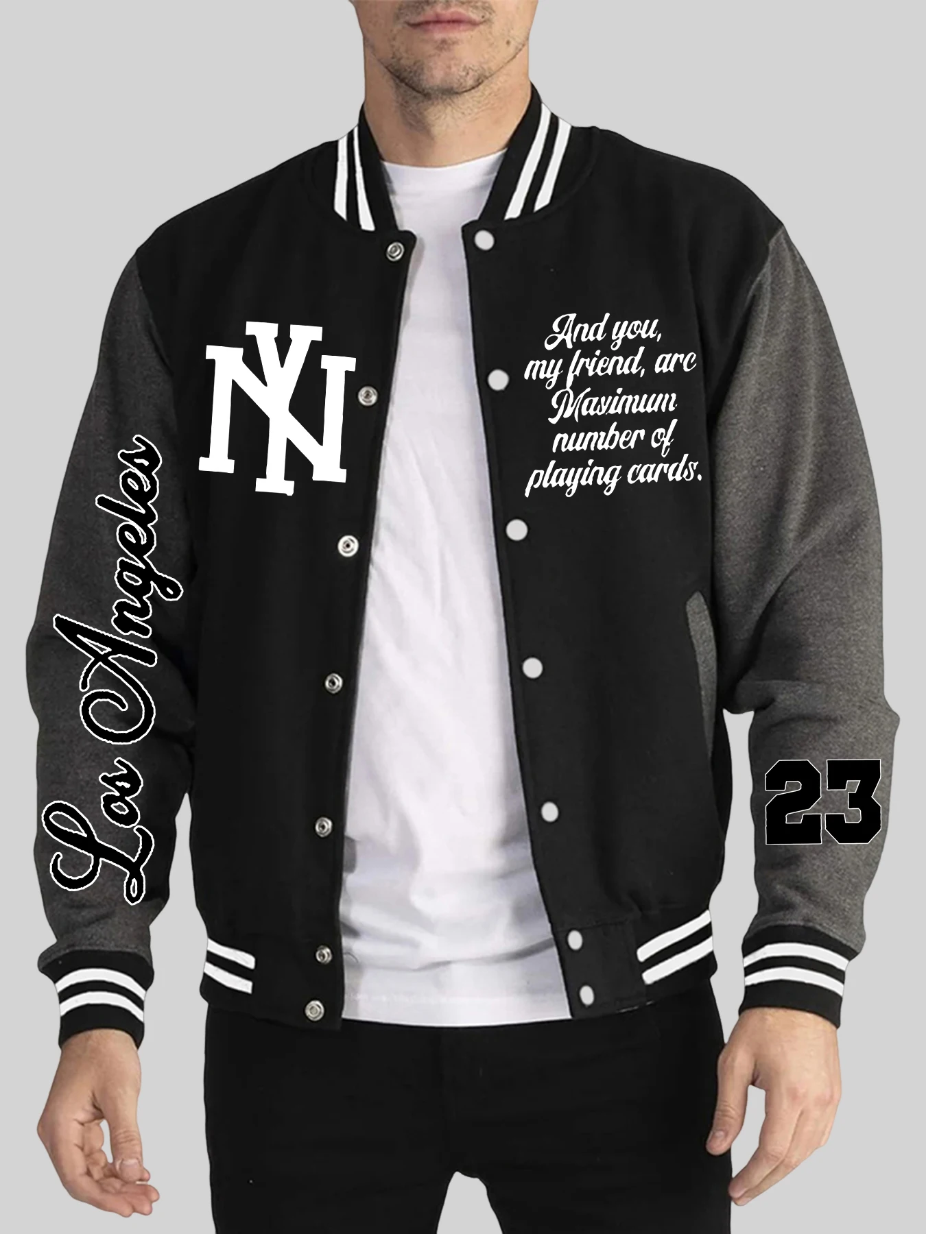 

New York Art Letter Number 23 Prints Jackets Male Autumn Winter Baseball Jersey Button Sports Tracksuit Soft Hip Hop Clothes
