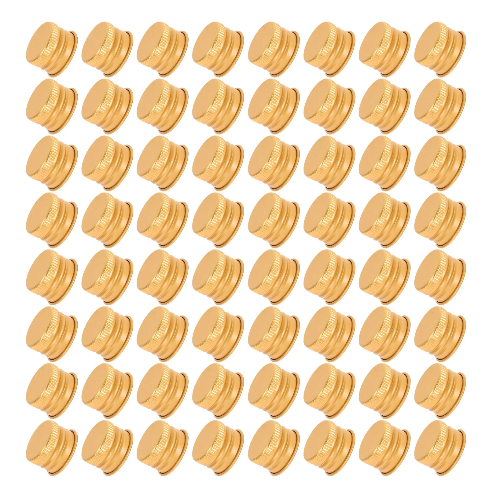 100pcs Golden Aluminum Screw Caps Leakproof Threaded Lids For Lotion Bottles Glass Jars Spice Containers Replacement Bottle Caps