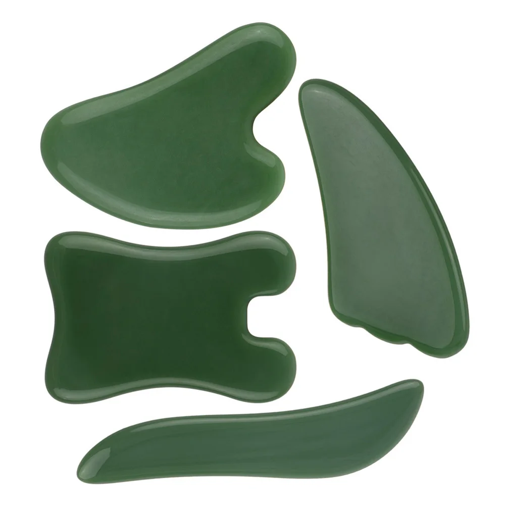 

4Pcs Body Scraping Board Set Irregular Shape for Neck Wrist Foot Massage Gua Sha Therapy Tool Pain Relief Spa Massage Plate