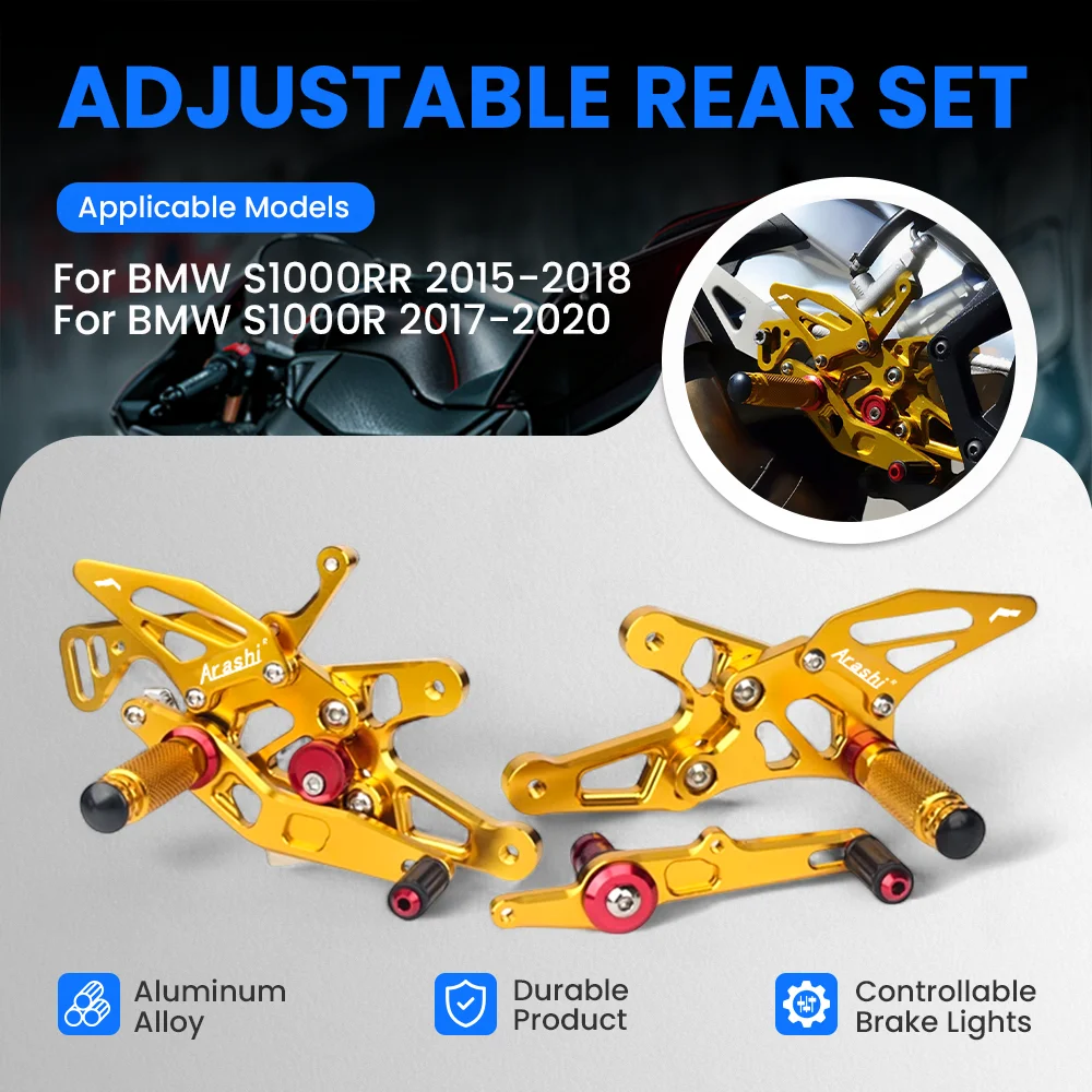 

Arashi Motorcycle Adjustable RearSet Footpegs Foot Rest For BMW S1000RR 2015-2018/S1000R 2017-2019 Foot Rest
