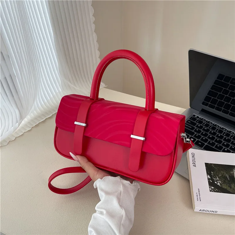 

​ 2025 New Niche Crossbody Bag for Women, Color Block Leather Multi-way Shoulder Purse, Vintage Chic Tote for Work & Dating