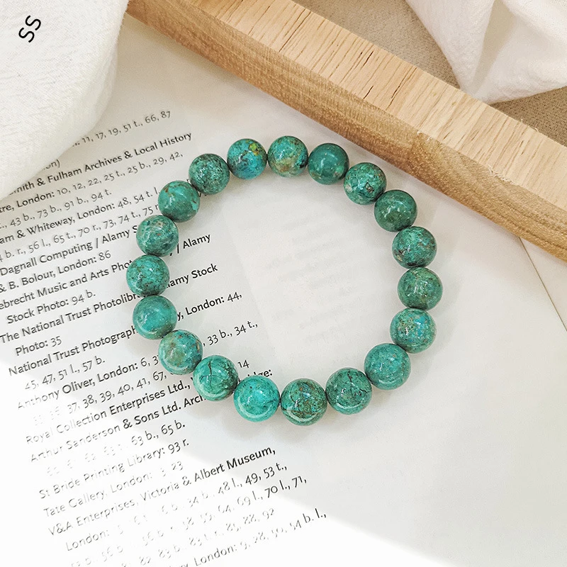 

Natural Crystal Phoenix Stone Bracelet Women's Single Circle Ethnic Wind Raw Mineral Turquoise Beaded Hand String Wear Accessory