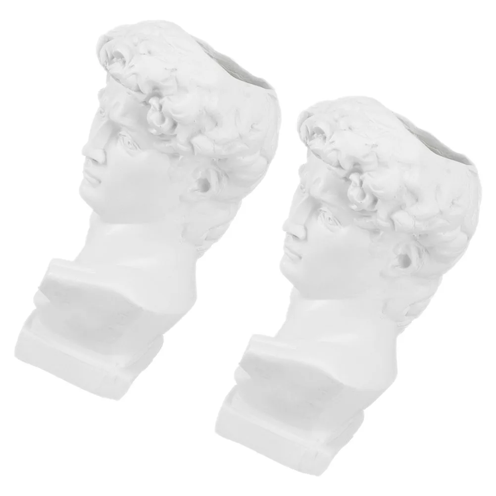 

2Pcs Resin David Statue Pen Holder Desktop Organizer Multi-Function Stationery Container Aesthetic Desk Decor for School Office
