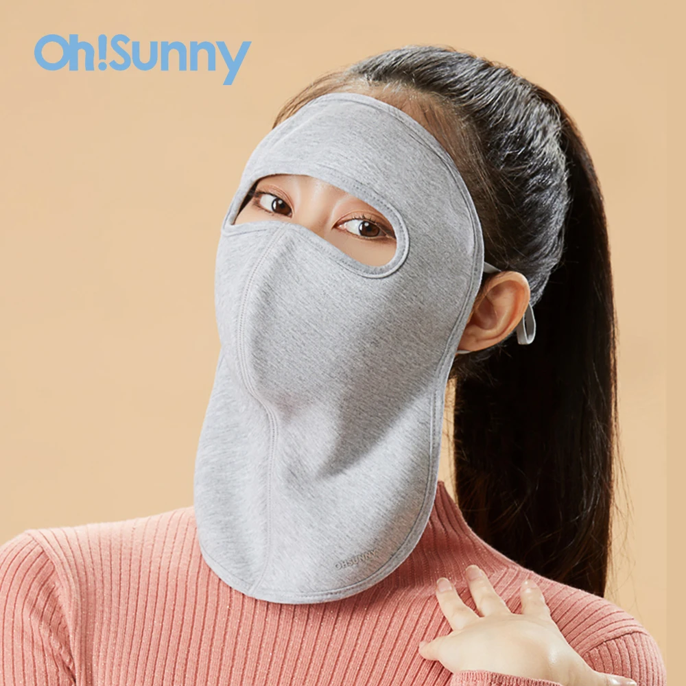 Ohsunny 겨울 방풍 풀 페이스 마스크 (목 보호 포함) 솔리드 컬러 Tenel Soft Keep Warm Sunscreen Facemask For Cycling