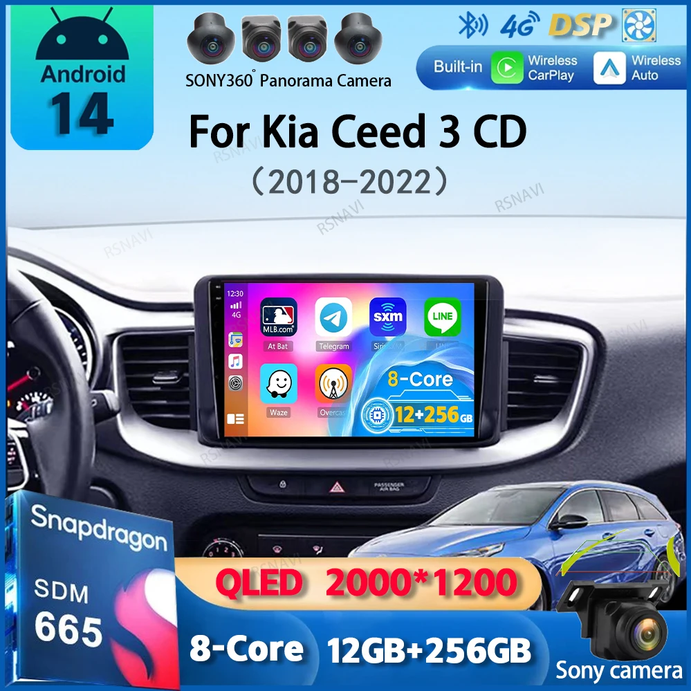 

Android 14 Carplay Auto WIFI+4G Car Radio For Kia Ceed 3 CD 2018 - 2022 Multimedia Video Player Navigation GPS Stereo Head Unit