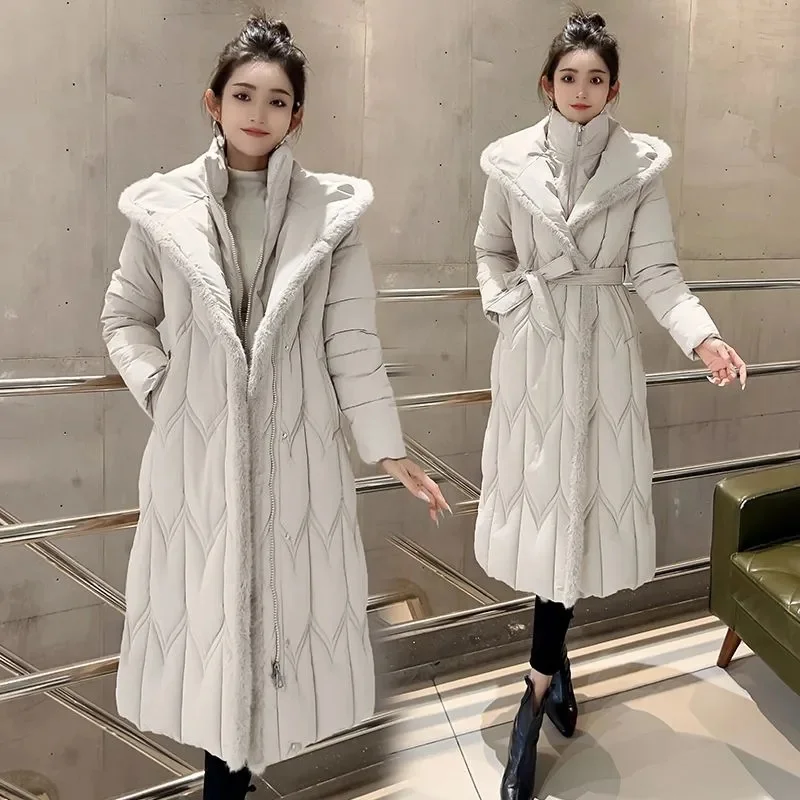 

Женское длинное пальто, новинка 2025, осенне-зимние парки, женское толстое пуховое хлопковое пальто Femme, повседневная короткая теплая толстая верхняя одежда, женский топ