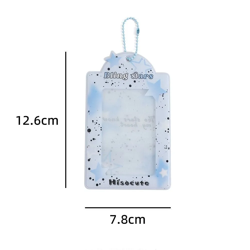 Korean Star Y2K Photocard Holder Keyring INS Card Protector Sleeve Transparent 3 Inch Photo Card Cover Bus ID Card