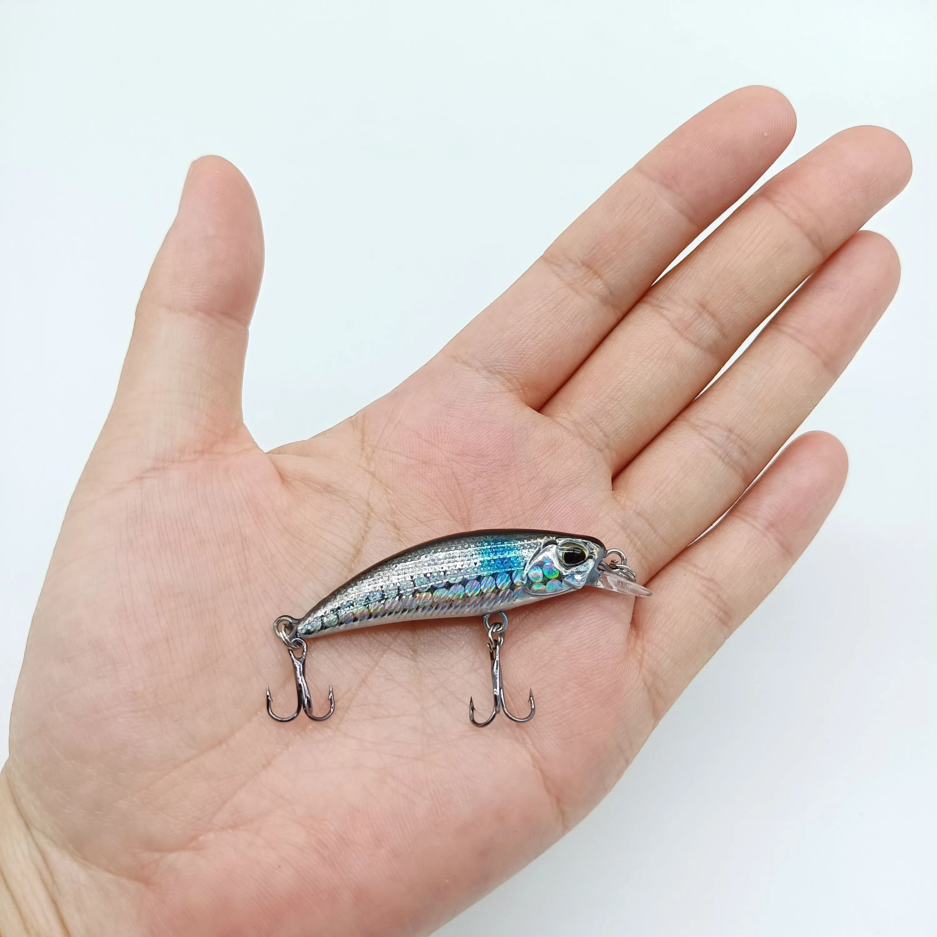 DUODUOYU 1PCS Mini Sinking Minnow Angeln Lockt 3g/55mm Künstliche Kunststoff Harten Köder Wobbler Angeln Tackle – Detail 6