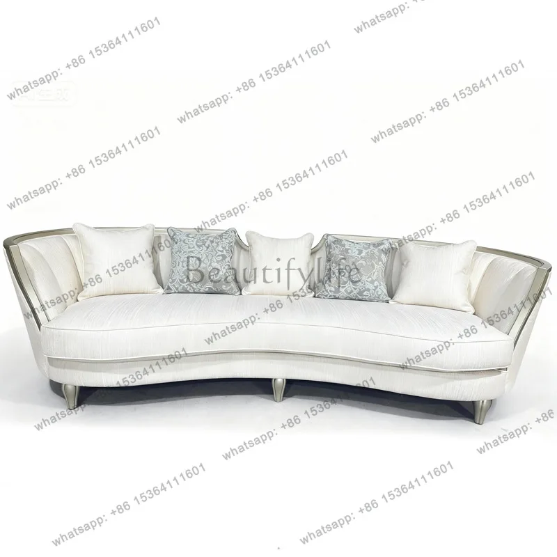 American light luxury gold fabric sofa villa three-person four-person sofa simple atmosphere