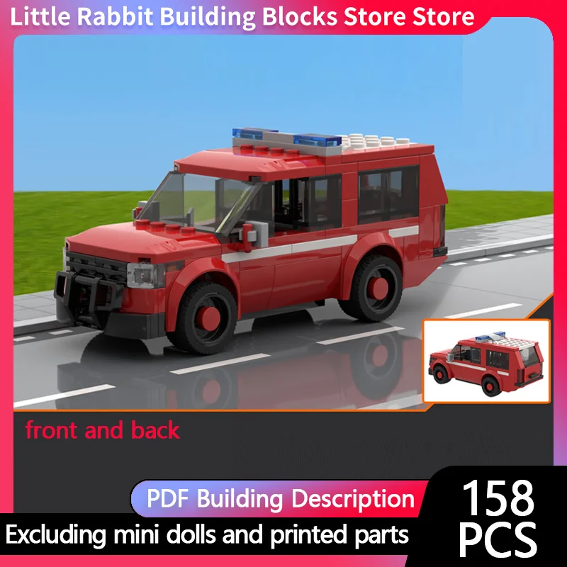City Car Model MOC Building Bricks C15 Fire Sport Utility Vehicle Modular Technology Children Holiday Gifts Assemble Toys Suit