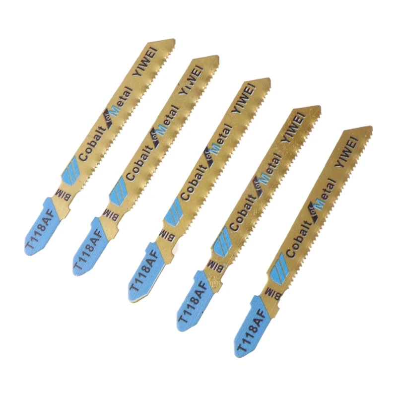 5 Pcs HCS T118AF Jig Saw Blades Wood Metal Fast Cutting Reciprocating Saw Blade