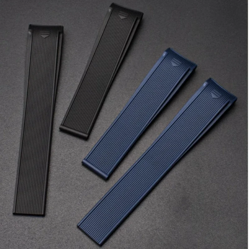 22mm For Tag Heuer CARRERA AQUARACER 300 WAY201A WAY211C Watch Band Rubber Silicone Strap Men Stainless Steel Buckle Accessories