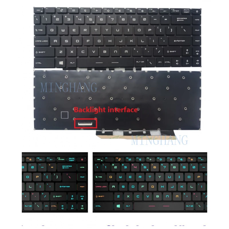 M   M   New for MSI Modern14  GS66 GP66 P66 Stealth MS-16V1 MS-14C1 14C2 US RGB Keyboard