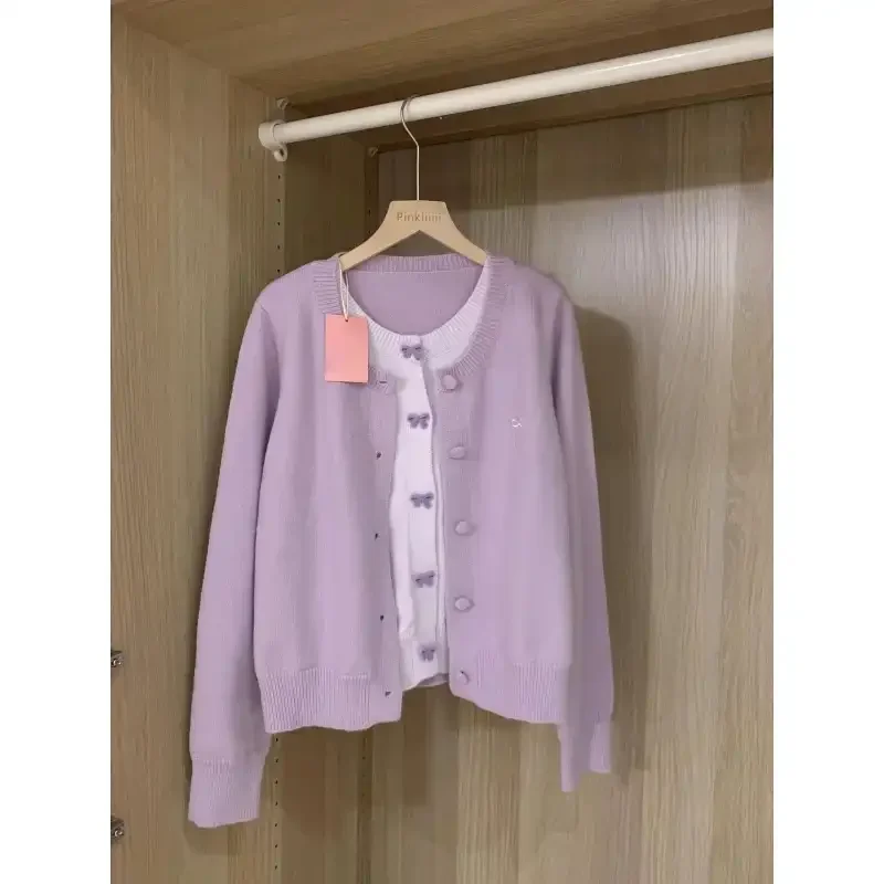 Faux pull tricoté rétro deux pièces pour femme, manteau avec nœud doux, Style Mori doux et frais, automne hiver