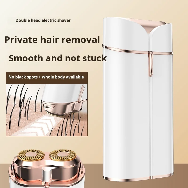 Dual-head rechargeable shaver portable waterproof Mini Hair remover for men and women Rotary detachable wash hair remover