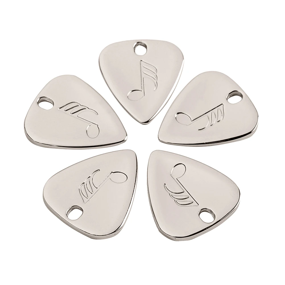 

Metal Guitar Picks Acoustic Classic Plectrum Hole Accessories Durable NonSlippery Smooth Sound Bite Decorative Pendents