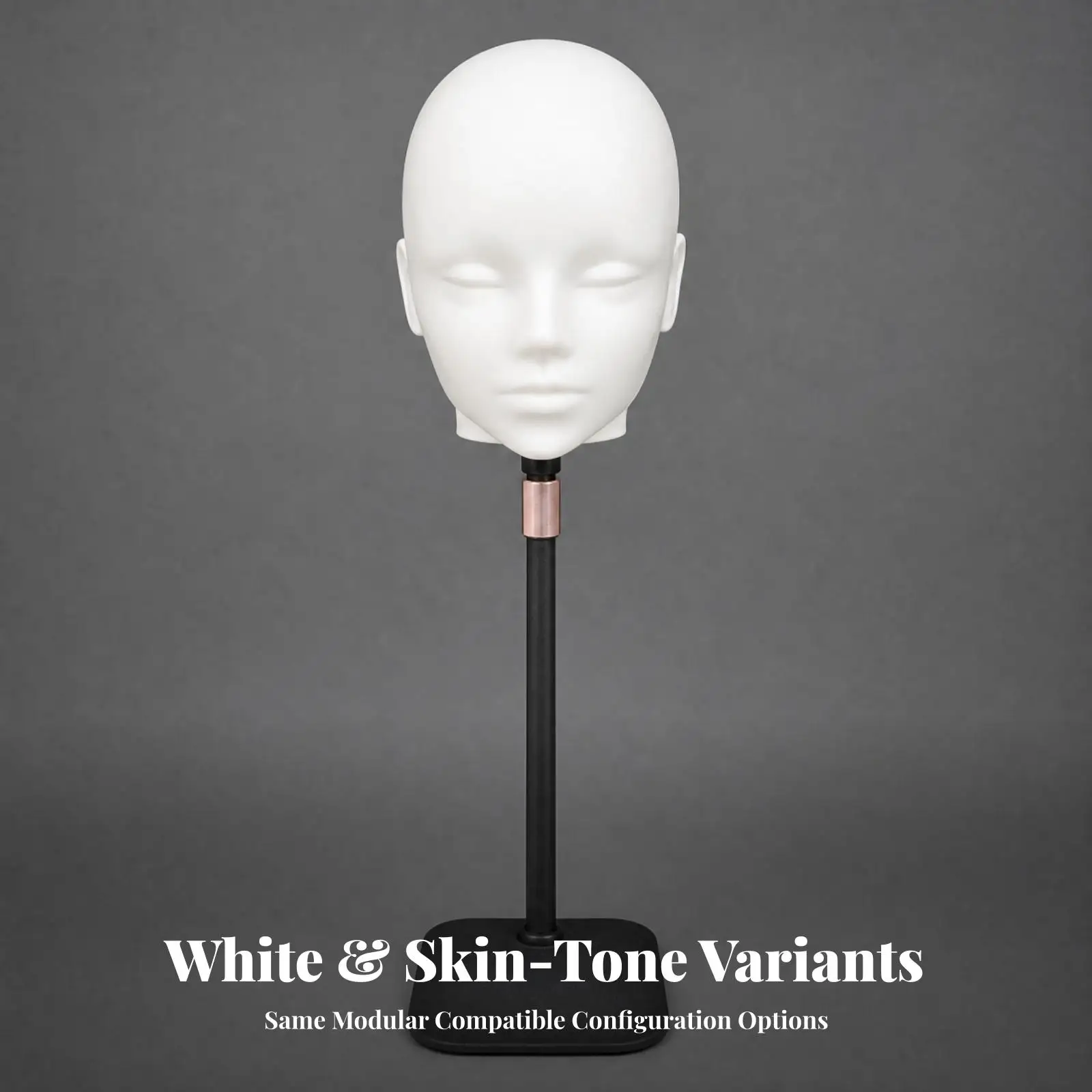 Adjustable Hairpiece Display Stand Sturdy Hairpiece Head Form Display Stand Stable Lightweight for Salon Professionals
