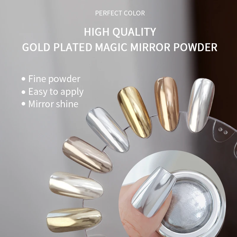 

Хромированная пудра для ногтей, серия 13 цветов, зеркальный металлический эффект, блестящие маникюрные пигменты премиум-класса для салона ногтей для дизайна ногтей, 0,5 г