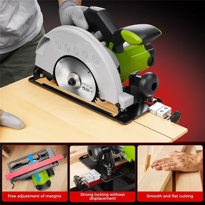 حاجز توجيه منشار دائري - قفل مزدوج 360 مم مرفق سياج معدني لقطع مستقيمة متوازية وتقليم الخشب #3