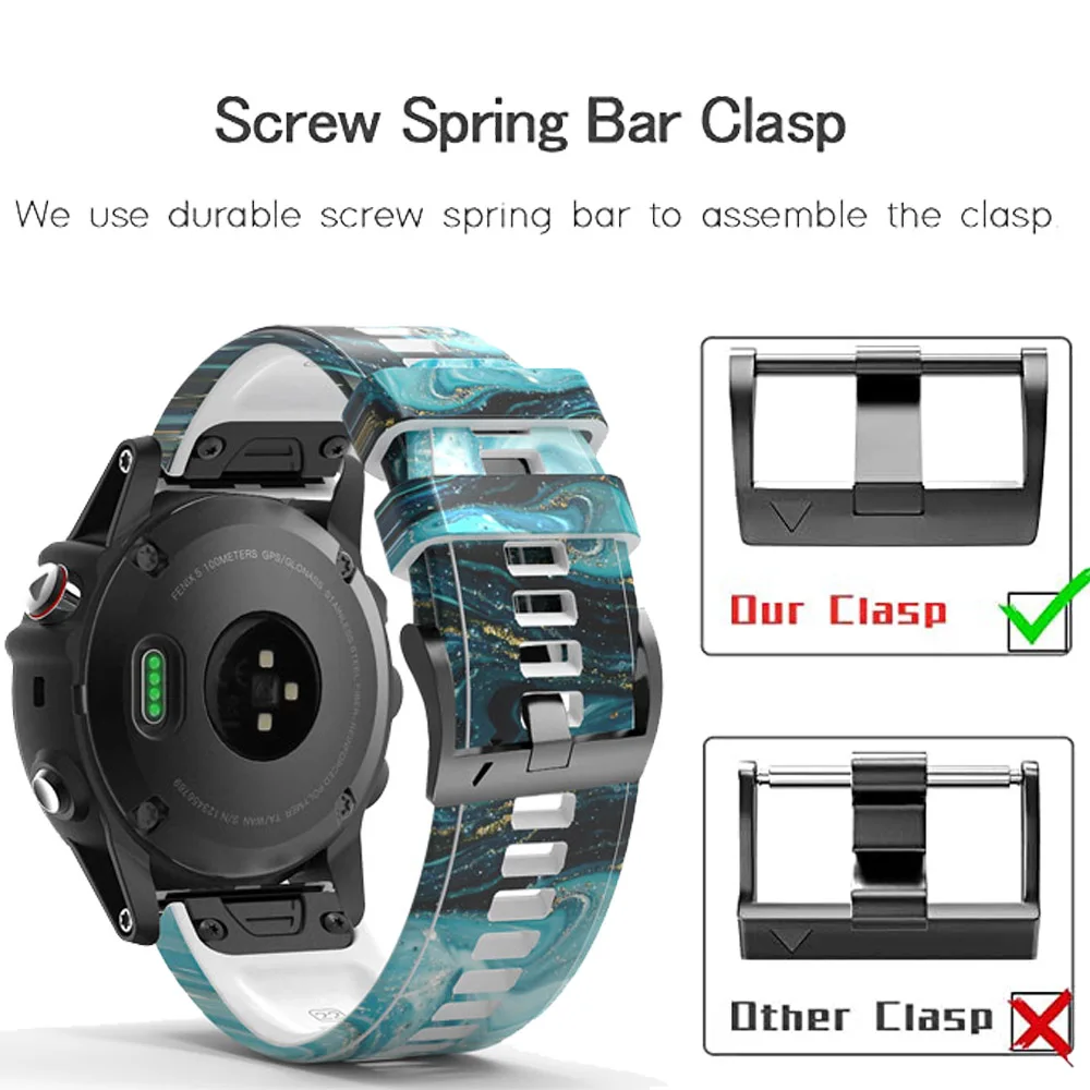 22 26mm Sport Silikon Armband Camouflage Strap Für Garmin Fenix 7 7X 5 5X Plus 6 6X Pro 3 3HR MK1 Uhr Band Smartwatch Gürtel