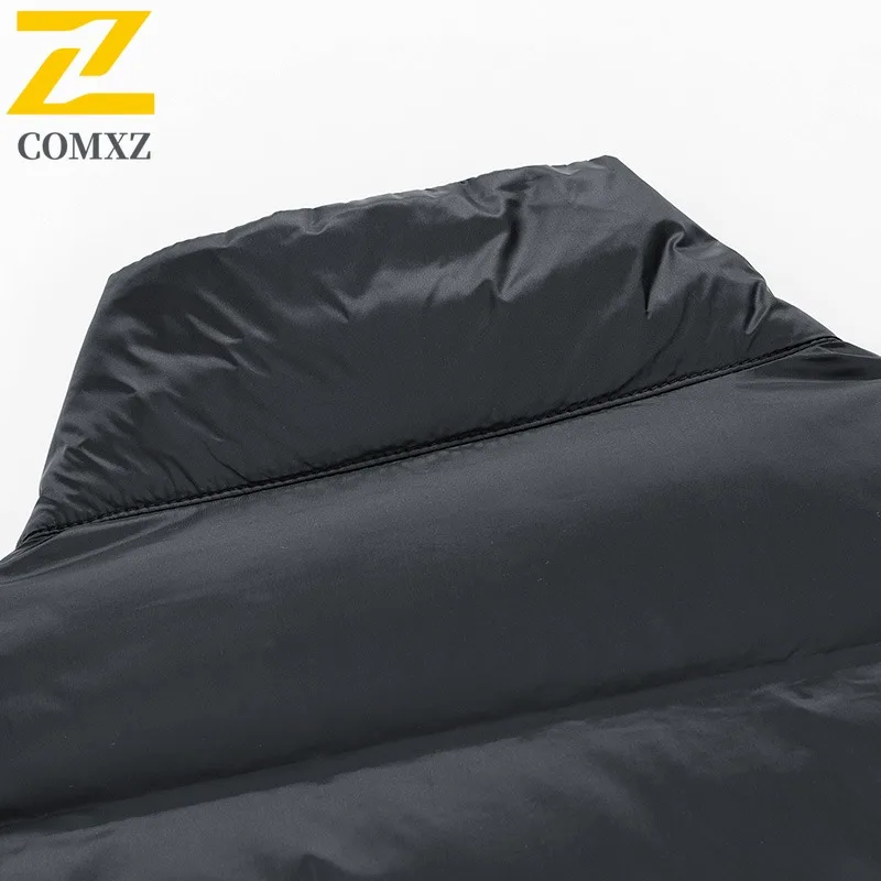 COMXZ 2025 رجل الشتاء الوقوف طوق سميكة البخاخ سترة مبطنة بالقطن مقاوم للماء يندبروف تكتيكات دافئة سترة واقية خفيفة الوزن