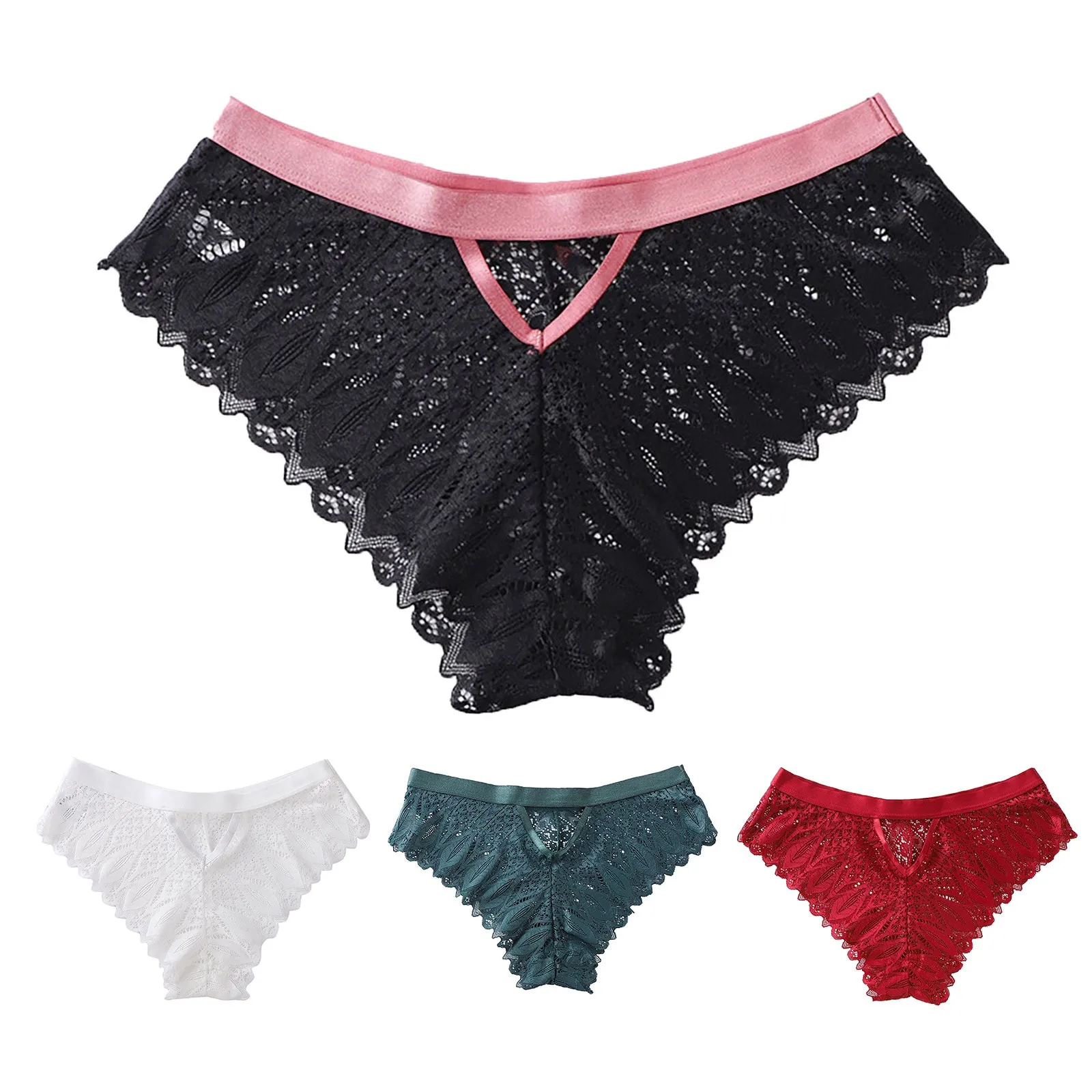 Women'S Sexy Panties Lace Underwear Women Hollow Out Lingerie Low-Waist Daily Sleepwear Elasticity Erotic Female Underwear