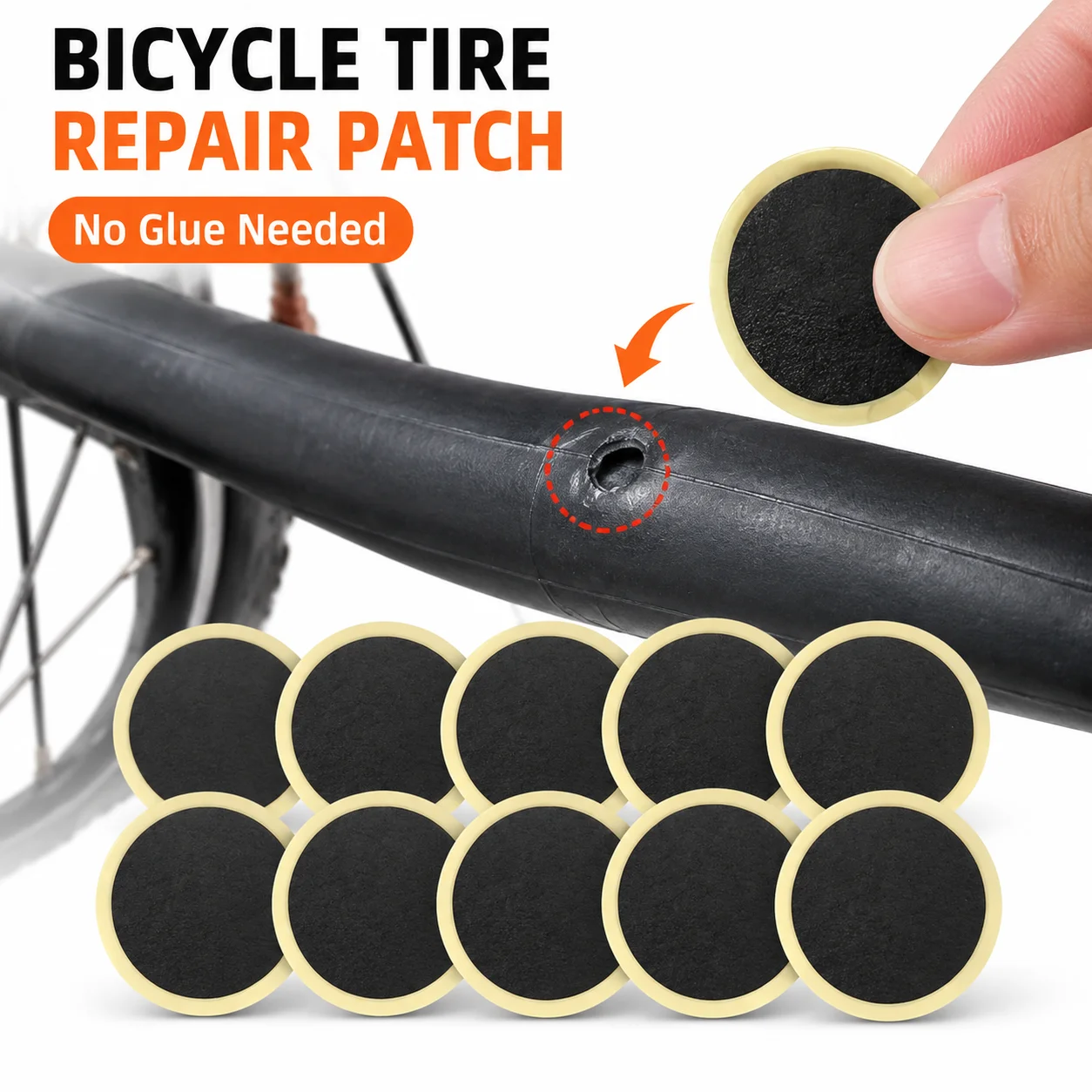 10/20/30pcs Bike Tire Patch Set 25mm Round  Square Rubber Repair Patches for Bicycle Inner Tube Puncture Fix Cycling Accessories