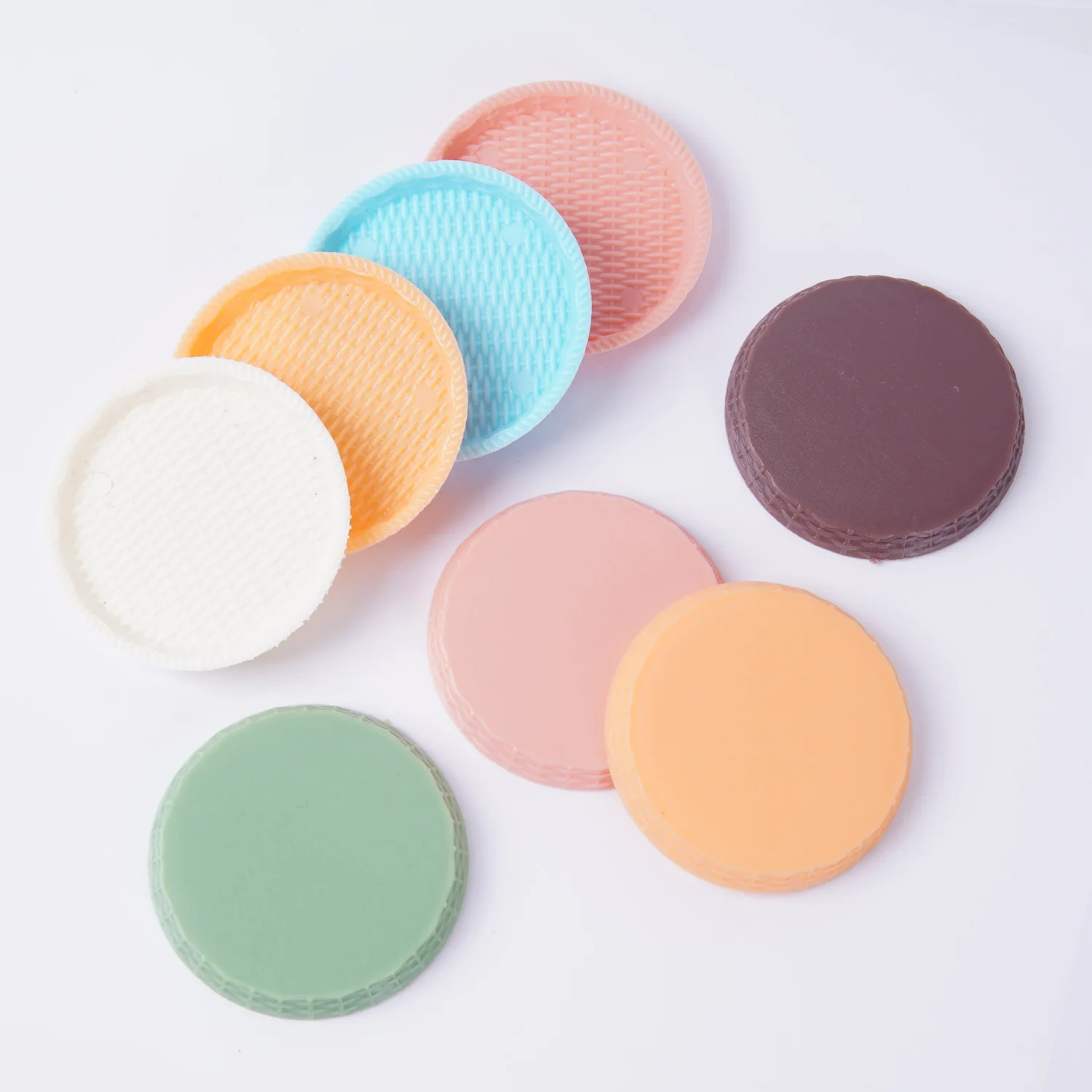 5pcs Mini Round Tray Woven Rattan 5cm Small Plate DIY Miniatures Dollhouse Kitchen Scene Kitchenware Simulation Decoration