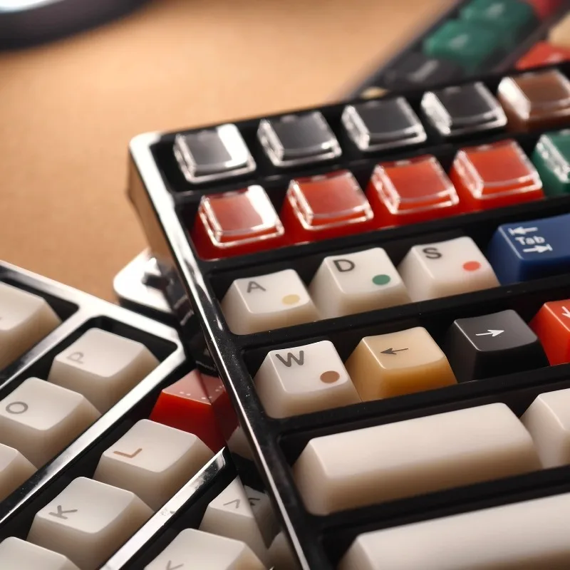 

Soft Jade Keycaps Set Customized PC Front Carve Frosted Translucent Cherry Profile Key Caps for Mechanical Keyboard Accessories