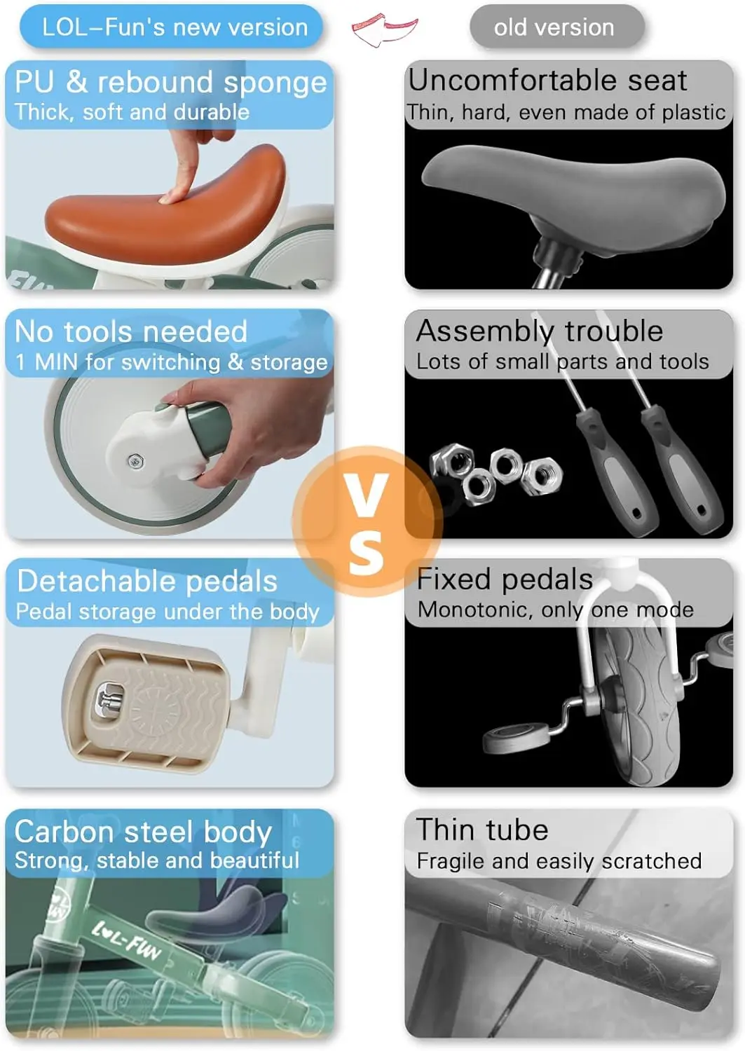 دراجة توازن للأطفال الصغار ، 5 في 1 ، 1 إلى 3 سنوات للأطفال ، لعبة أطفال ، يد دفع ، هدية للأطفال بعمر سنة
