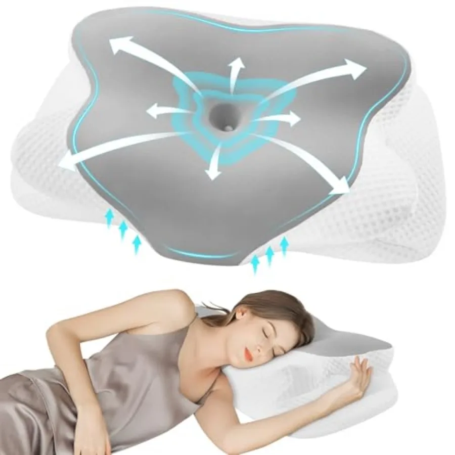 

Cervical Pillow for Sleeping, Contour Memory Foam Pillow for Neck and Shoulder Support, Ergonomic Neck Pillow for Side Back Sto